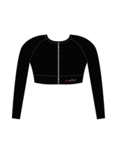 AMY NICOLE DANCE ACADEMY - ELENA LONG SLEEVE CROP BLACK (IN-STOCK)