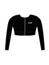 AERIAL NINJAS - LONG SLEEVE ELENA CROP BLACK (IN-STOCK)