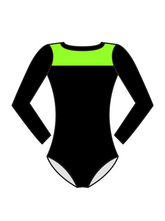 AERIAL ZONE - EMMIE LONG SLEEVE KEYHOLE BACK LEOTARD GREEN (BESPOKE)