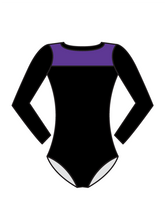 AERIAL ZONE - EMMIE LONG SLEEVE KEYHOLE BACK LEOTARD PURPLE (BESPOKE)
