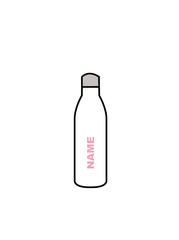 ADVANCE - WATER BOTTLE WHITE (IN-STOCK) - (NAME IN PINK)