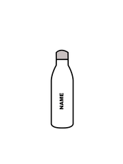 ANN HOLLAND SCHOOL OF THEATRE DANCE - WATER BOTTLE WHITE (IN-STOCK) PINK LOGO