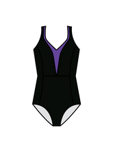 ALL STARS PERFORMING ARTS - WINNIE LEOTARD BLACK/PURPLE (IN-STOCK)
