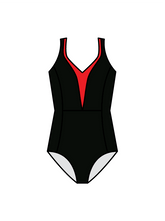 ACROFLEX ELITE - WINNIE LEOTARD BLACK/RED (IN-STOCK)