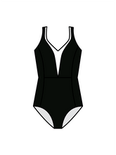 ACROFLEX DEVELOPMENT & PERFORMANCE - WINNIE LEOTARD BLACK/WHITE (IN-STOCK)