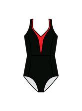AB DANCE - WINNIE LEOTARD BLACK/RED (IN-STOCK)
