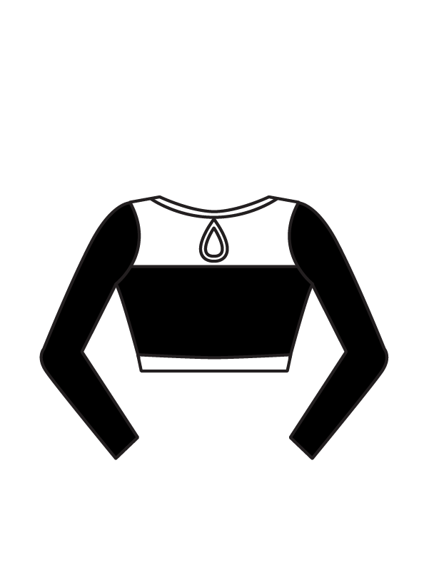 AERIAL ARTS STUDIO - AVA LONG SLEEVE KEYHOLE BACK CROP (BESPOKE)