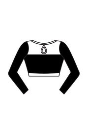 AERIAL ARTS STUDIO - AVA LONG SLEEVE KEYHOLE BACK CROP (BESPOKE)