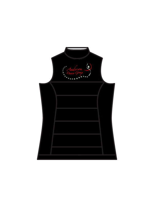 ANDERSON DANCE GROUP - BODYWARMER  BLACK (R) (IN-STOCK)