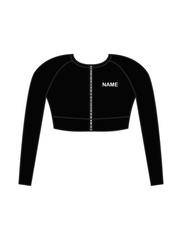 AERIAL NINJAS - LONG SLEEVE ELENA CROP BLACK (IN-STOCK)