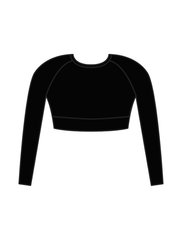 ABI GIBBS ACADEMY - ELENA LONG SLEEVE CROP BLACK (IN-STOCK)
