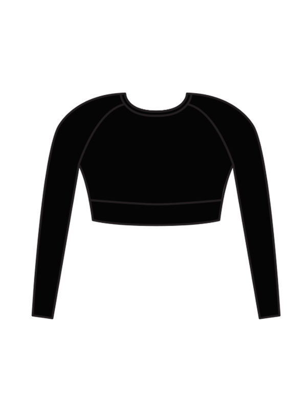 ACRO WITH MILLIE - ELENA LONG SLEEVE CROP BLACK (IN-STOCK)