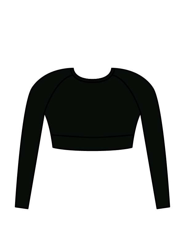 ANDERSON DANCE GROUP - ELENA LONG SLEEVE CROP BLACK (IN-STOCK)