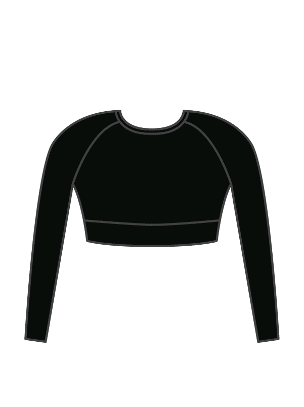 A2 ARTS - ELENA LONG SLEEVE CROP BLACK (IN-STOCK)
