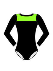 AERIAL ZONE - EMMIE LONG SLEEVE KEYHOLE BACK LEOTARD GREEN (BESPOKE)