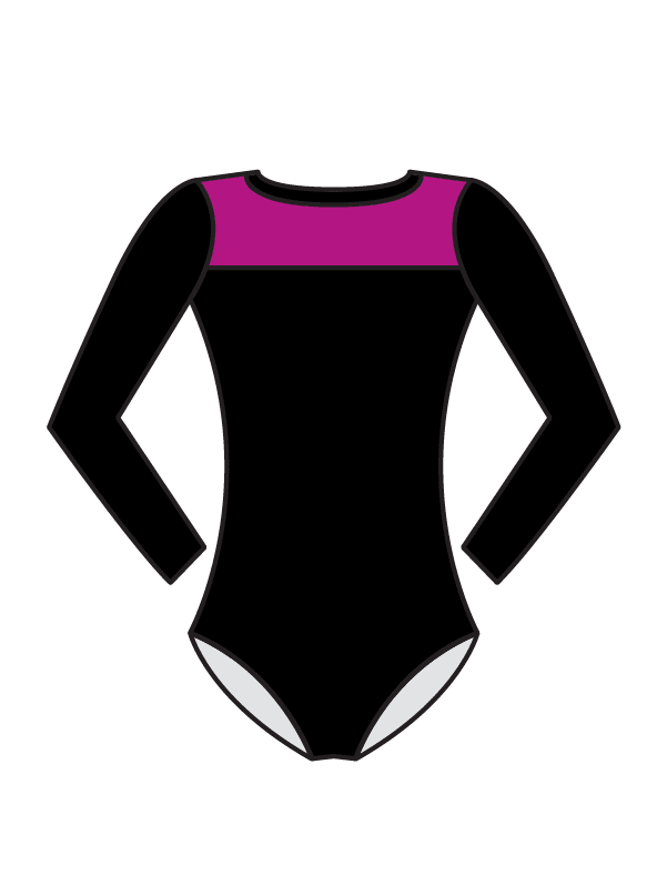 AERIAL ZONE - EMMIE LONG SLEEVE KEYHOLE BACK LEOTARD PINK (BESPOKE)