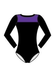 AERIAL ZONE - EMMIE LONG SLEEVE KEYHOLE BACK LEOTARD PURPLE (BESPOKE)