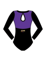 AERIAL ZONE - EMMIE LONG SLEEVE KEYHOLE BACK LEOTARD PURPLE (BESPOKE)