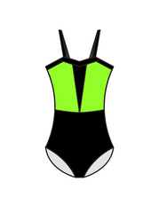 AERIAL ZONE - ESME LEOTARD GREEN (BESPOKE)