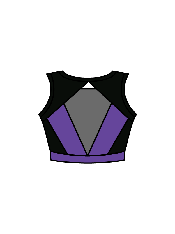 ANGELA WATSON - JASMINE CROP - BLACK/PURPLE (IN-STOCK)