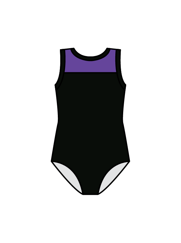 ANGELA WATSON - JASMINE LEOTARD - BLACK/PURPLE (IN-STOCK)