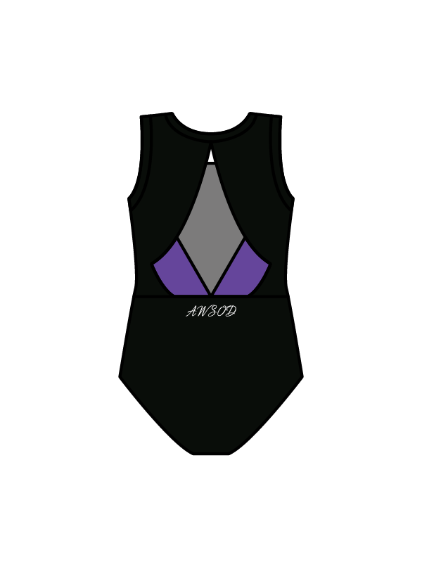 ANGELA WATSON - JASMINE LEOTARD - BLACK/PURPLE (IN-STOCK)