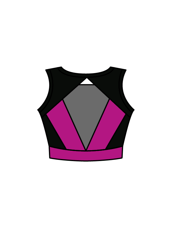ADC DANCE & FITNESS - JASMINE CROP BLACK/PINK (IN-STOCK)