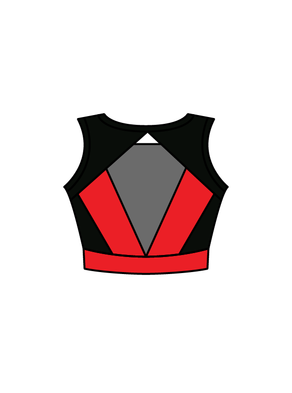 AJ STUDIOS - JASMINE CROP BLACK/RED (IN-STOCK)