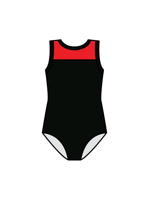 AJ STUDIOS - JASMINE LEOTARD BLACK/RED (IN-STOCK)