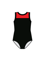 ACADEMY OF EXPRESSIVE ARTS - JASMINE LEOTARD BLACK/RED (IN-STOCK)
