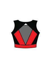 AB DANCE - JASMINE CROP BLACK/RED (IN-STOCK)