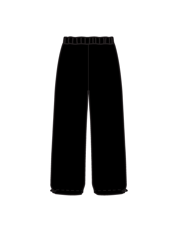 ARTS NORTH STUDIOS - WIDE LEG JOGGERS BLACK (IN-STOCK)
