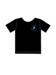 ANN HOLLAND SCHOOL OF THEATRE DANCE - SPORTS T-SHIRT BLACK (J) (IN-STOCK) BLUE LOGO