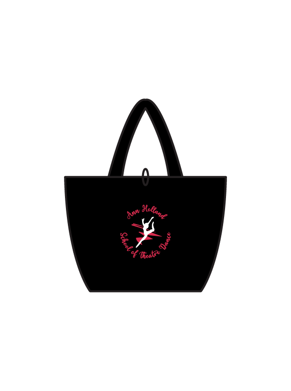 ANN HOLLAND SCHOOL OF THEATRE DANCE - TOTE BAG BLACK (IN-STOCK) PINK LOGO