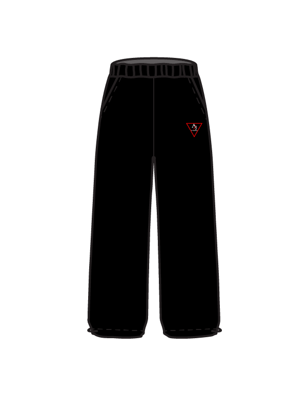 AJ STUDIOS - WIDE LEG JOGGERS BLACK (IN-STOCK)