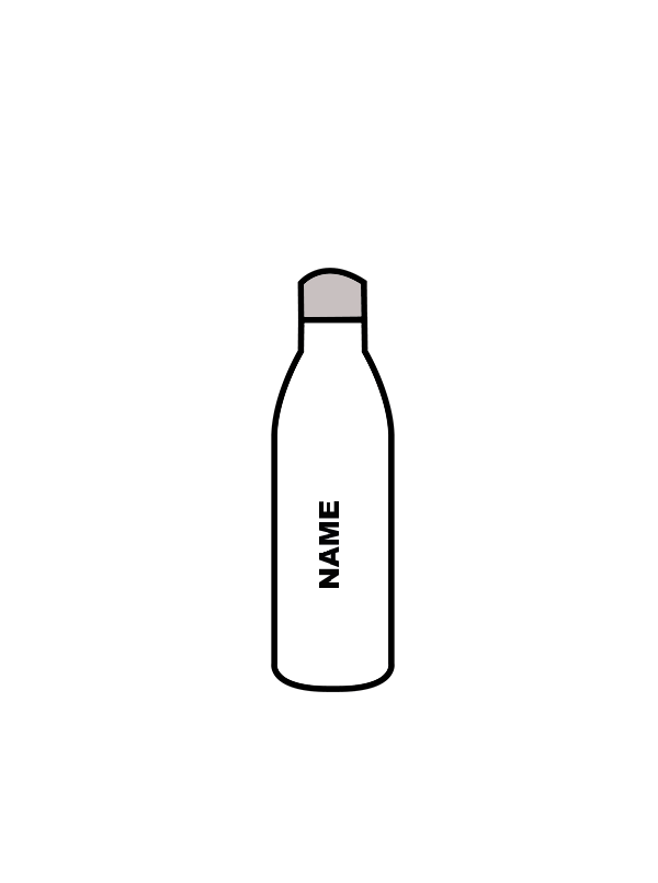 ANN HOLLAND SCHOOL OF THEATRE DANCE - WATER BOTTLE WHITE (IN-STOCK) BLUE LOGO