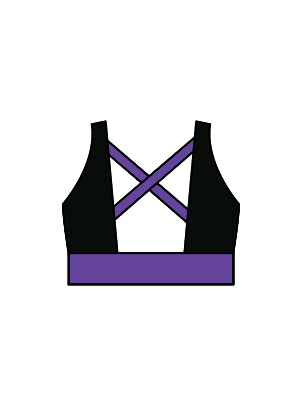 ANGELA WATSON - WINNIE CROP - BLACK/PURPLE (IN-STOCK)