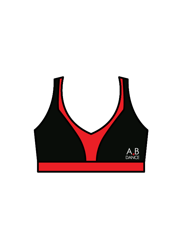 AB DANCE - WINNIE CROP BLACK/RED (IN-STOCK)