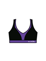 ALL STARS PERFORMING ARTS - WINNIE CROP BLACK/PURPLE (IN-STOCK)