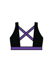 ALL STARS PERFORMING ARTS - WINNIE CROP BLACK/PURPLE (IN-STOCK)