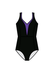 ALL STARS PERFORMING ARTS - WINNIE LEOTARD BLACK/PURPLE (IN-STOCK)