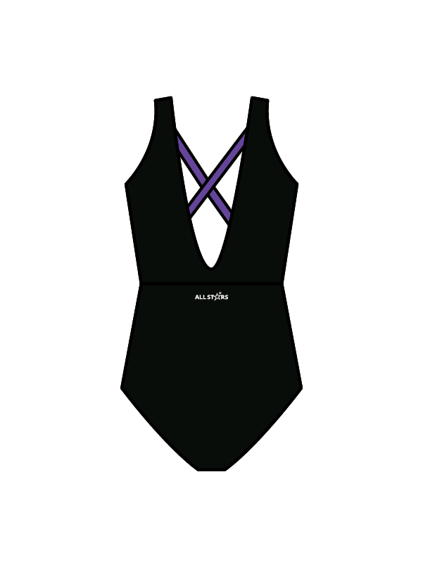 ALL STARS PERFORMING ARTS - WINNIE LEOTARD BLACK/PURPLE (IN-STOCK)