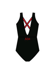 ARABESQUE DANCE ACADEMY -  WINNIE LEOTARD BLACK/RED (IN-STOCK)