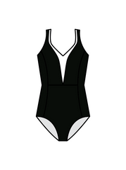 ACROFLEX DEVELOPMENT & PERFORMANCE - WINNIE LEOTARD BLACK/WHITE (IN-STOCK)