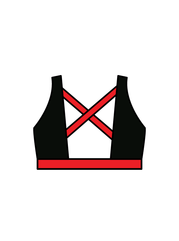 AB DANCE - WINNIE CROP BLACK/RED (IN-STOCK)