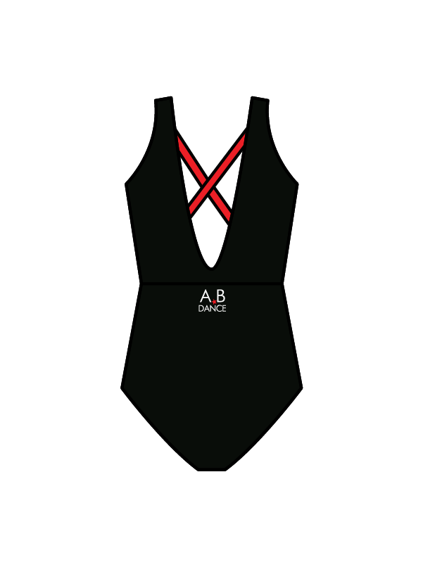 AB DANCE - WINNIE LEOTARD BLACK/RED (IN-STOCK)