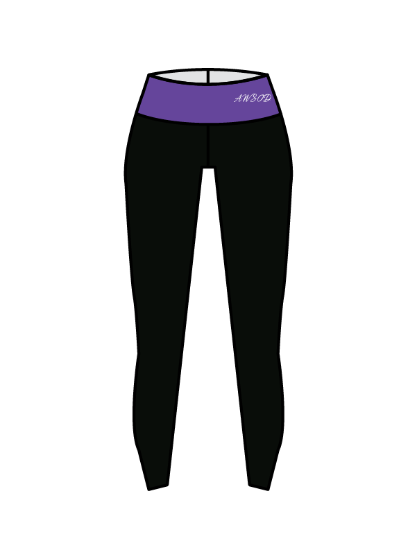 ANGELA WATSON - YOGA LEGGINGS BLACK/PURPLE (IN-STOCK)