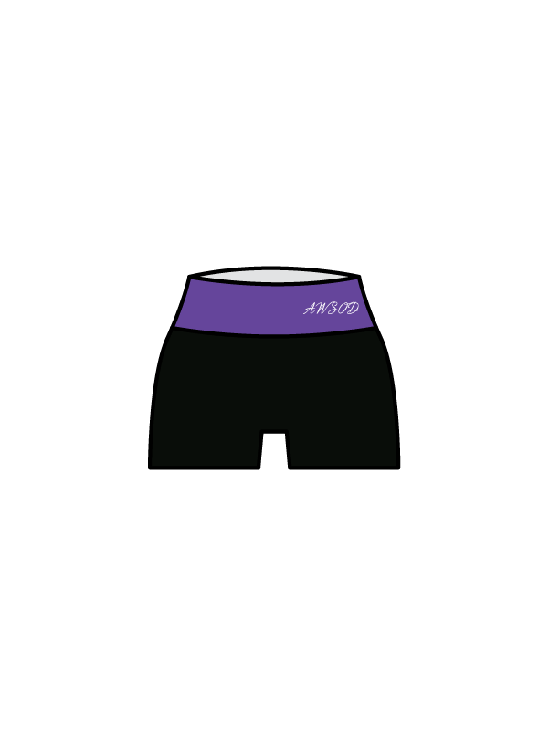 ANGELA WATSON - YOGA SHORTS BLACK/PURPLE (IN-STOCK)