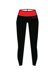 ARABESQUE DANCE ACADEMY - YOGA LEGGINGS BLACK/RED (IN-STOCK)