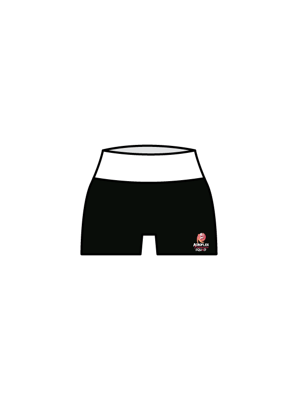 ACROFLEX DEVELOPMENT & PERFORMANCE - YOGA SHORTS BLACK/WHITE (IN-STOCK)